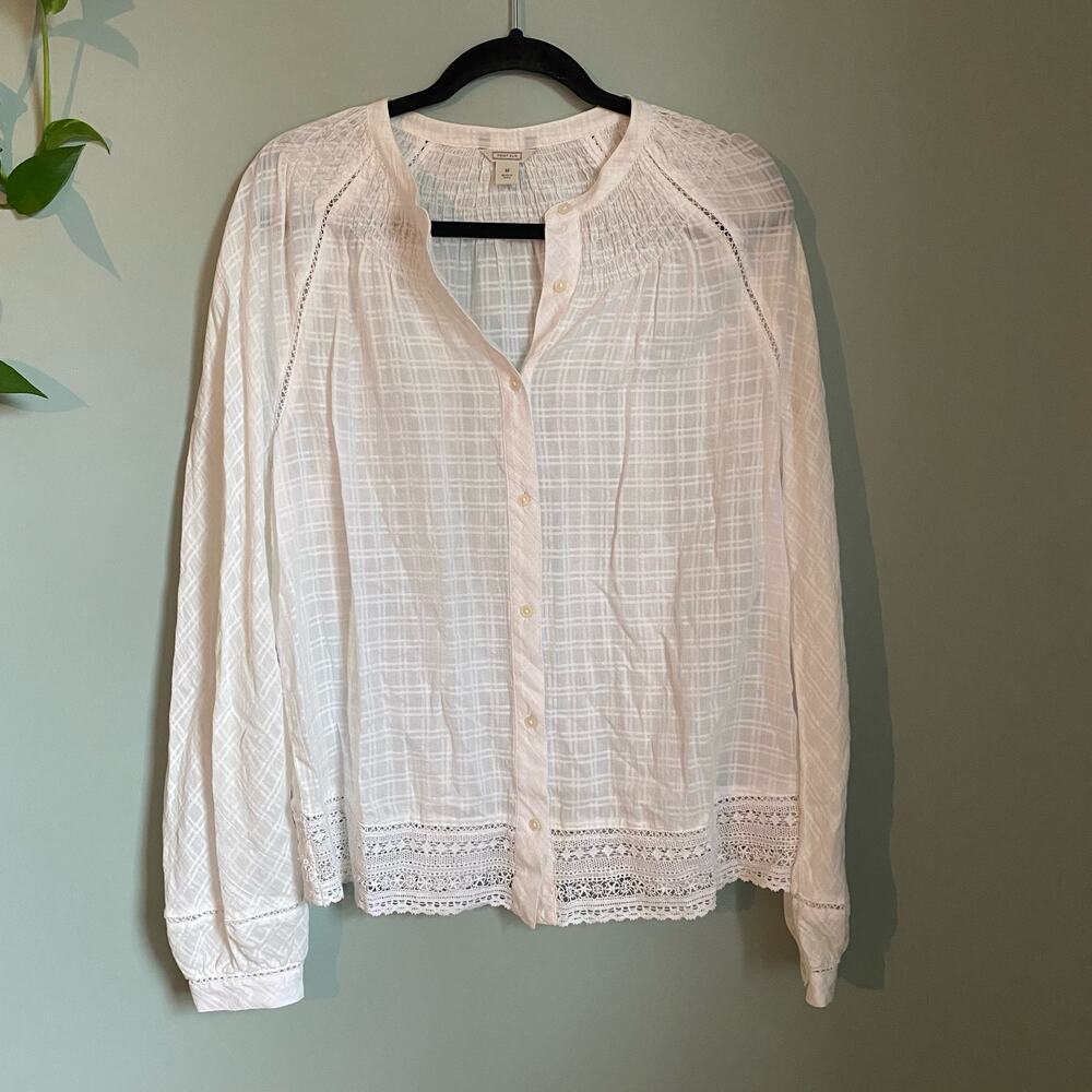 Point Sur White Button Down Blouse